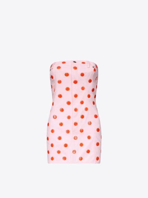 POLKA DOT STRAPLESS MINI DRESS