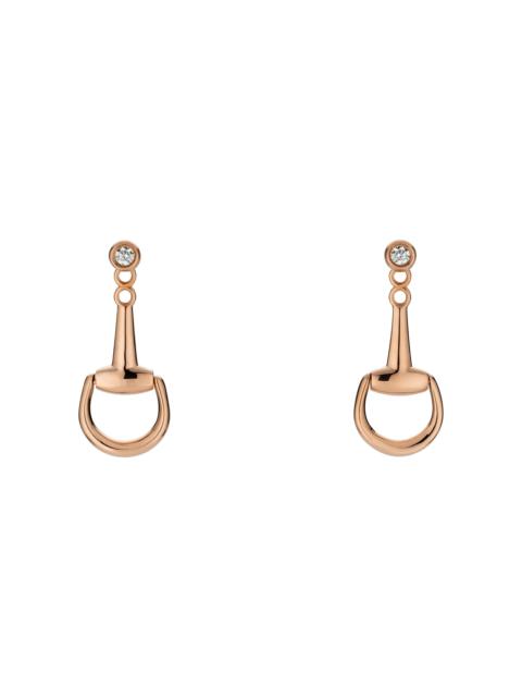 GUCCI Women's 18K Rose Gold & 0.05 TCW Diamond Horsebit Ear Jackets - Gold