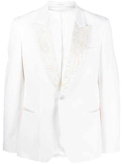 embellished-lapels single-breasted blazer