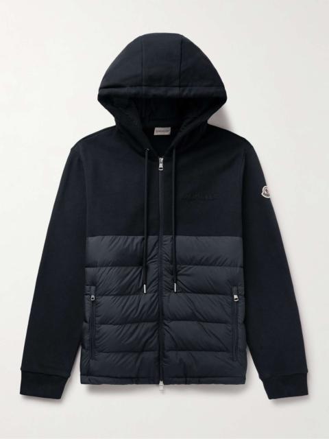 Moncler Logo-Appliquéd Panelled Cotton-Jersey and Quilted Shell Down Zip-Up Hoodie