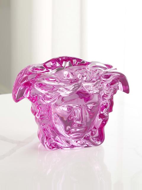 VERSACE Medusa Grande Pink Crystal Vase - 7.5"