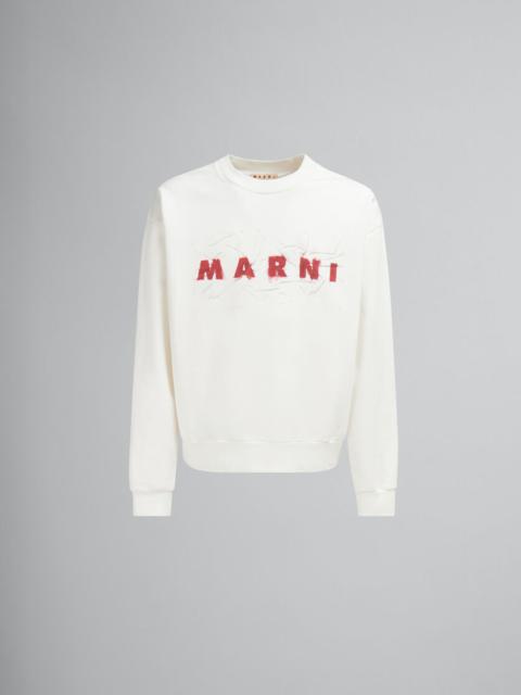【MARNI】LOGO SWEATSHIRT Marni logo-print Cotton Sweatshirt | Blue | FARFETCH