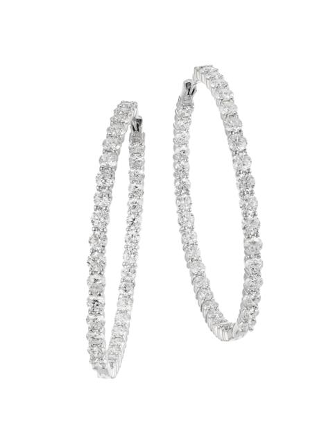 ROBERTO COIN Women's 18K White Gold & 7.55 TCW Diamond Hoop Earrings - White Gold