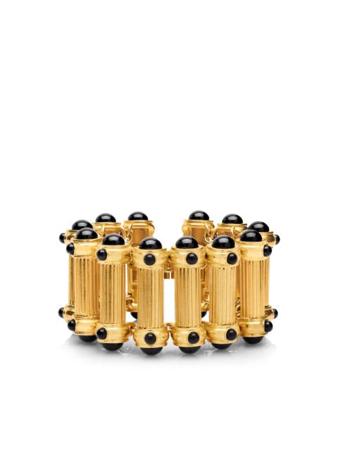 TOM FORD BRASS AND CRYSTAL CABOCHONS BRACELET