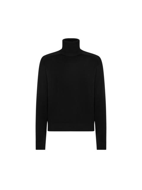 SILK DOUBLE FACE ROLL NECK