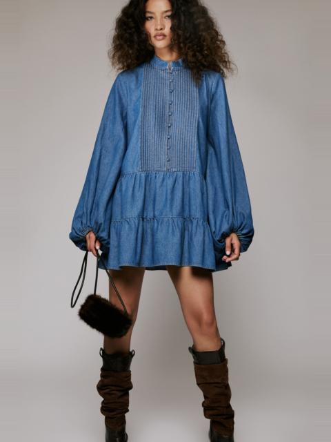 BARDOT Antonia Chambray Mini Dress In Vintage