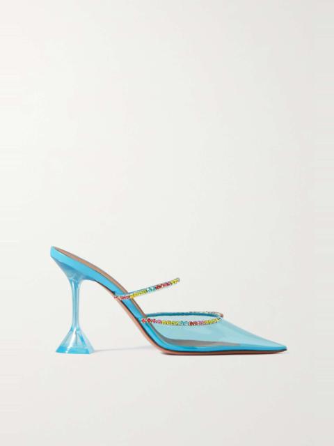 Gilda crystal-embellished leather and PVC pumps