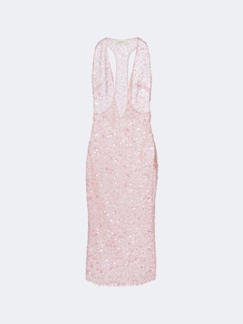 THE NEW ARRIVALS ILKYAZ OZEL Olympia sequined silk midi dress