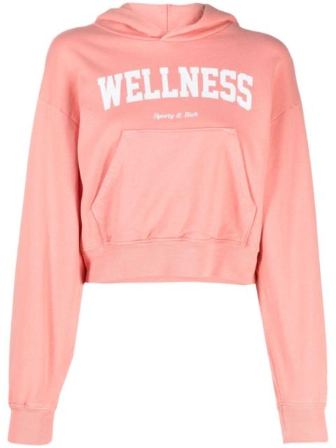 Sporty & Rich logo-print cotton hoodie
