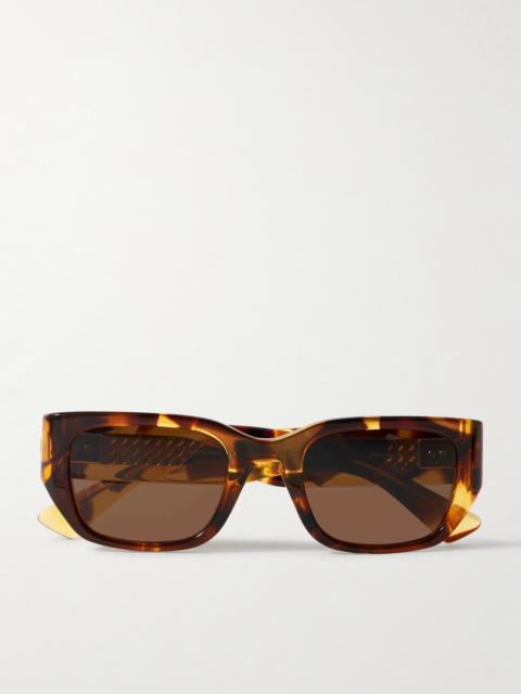 Bottega Veneta Square-Frame Tortoiseshell Acetate and Gold-Tone Sunglasses