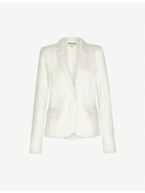 WHISTLES Single-breasted cotton-jersey jacket