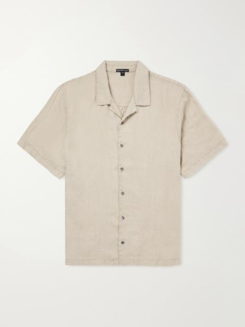 JAMES PERSE Convertible-Collar Linen Shirt