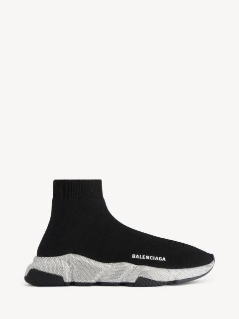 BALENCIAGA Men's Speed Recycled Knit Sneaker With Rhinestones in Black