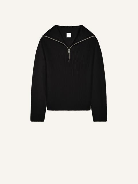 RIBBED WOOL HOODED SWEATER