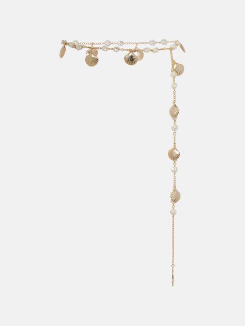 Oséree Shells embellished chain belt