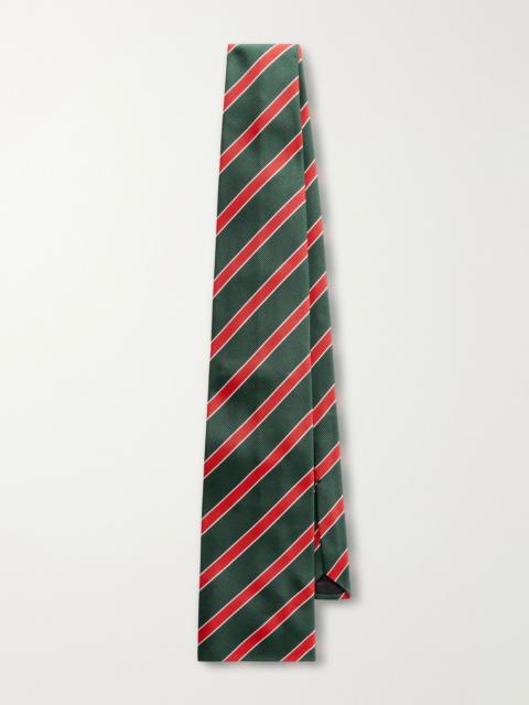 CELINE 8cm Striped Silk-Twill Tie Red