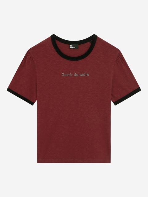 The Kooples T-SHIRT WITH RED RHINESTONE SCREEN PRINT