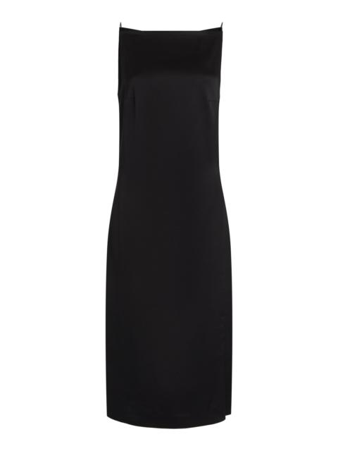 JACQUEMUS Spoglio Sleeveless Stretch-Satin Midi Dress black