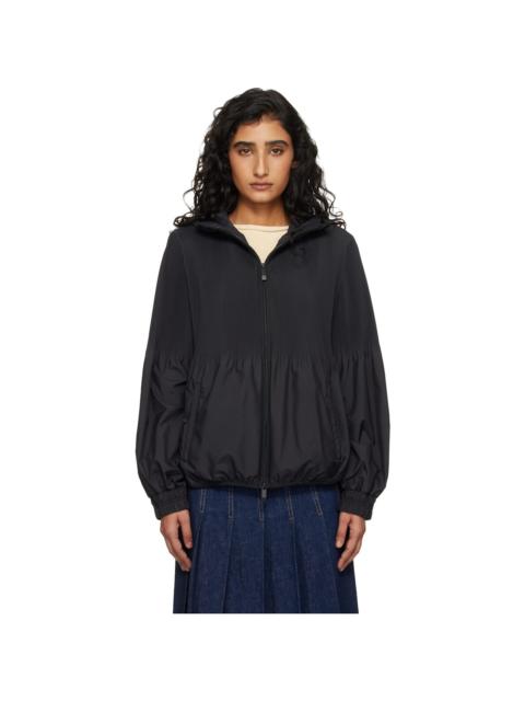 Moncler Black Anemone Pleated Hooded Jacket