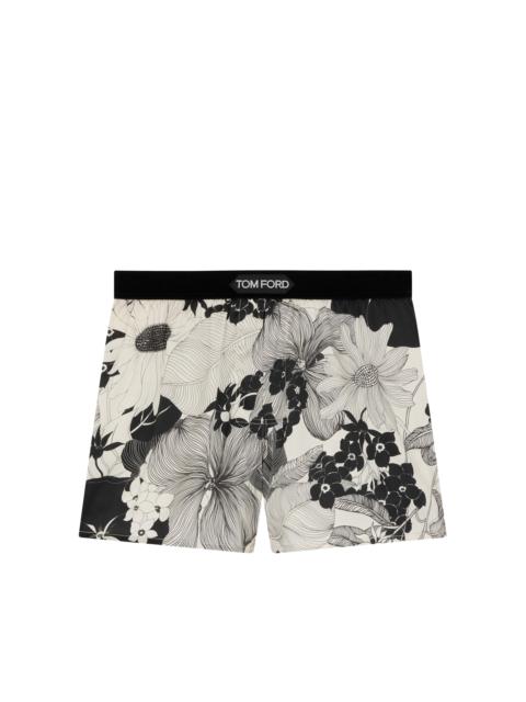 TOM FORD FLORAL PRINT SILK BOXER