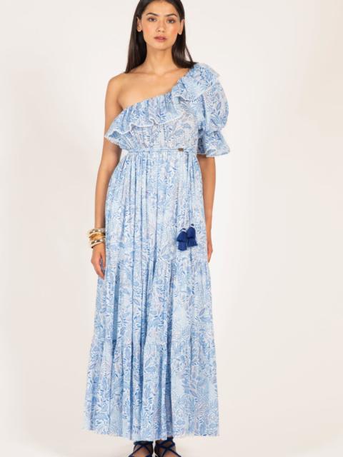 Poupette St Barth Long Dress Jay - Blue Palmarosa