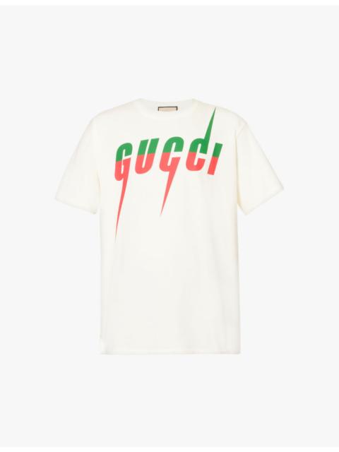 GUCCI Brand-print short-sleeved cotton-jersey T-shirt