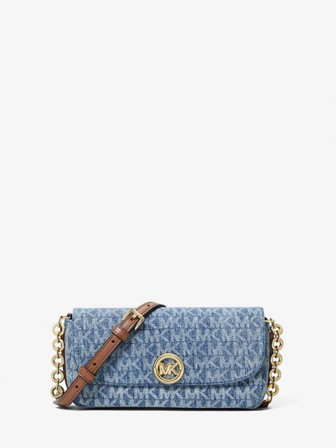MICHAEL KORS Nolita Small Logo Jacquard Denim Crossbody Bag
