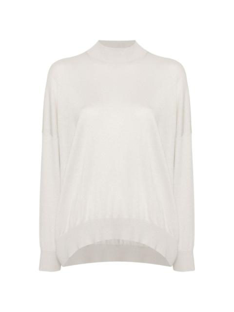 lamÃ© drop-shoulder jumper