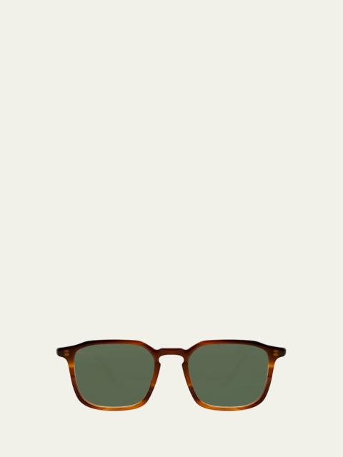 BARTON PERREIRA Men's Keyhole-Bridge Acetate Rectangle Sunglasses