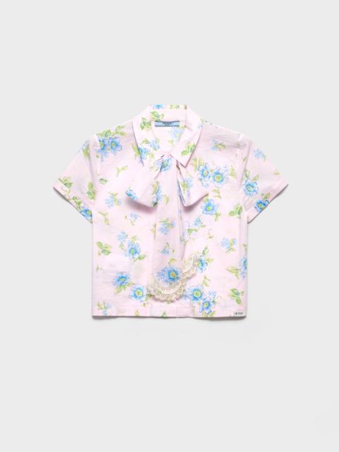 Prada Floral print batiste shirt