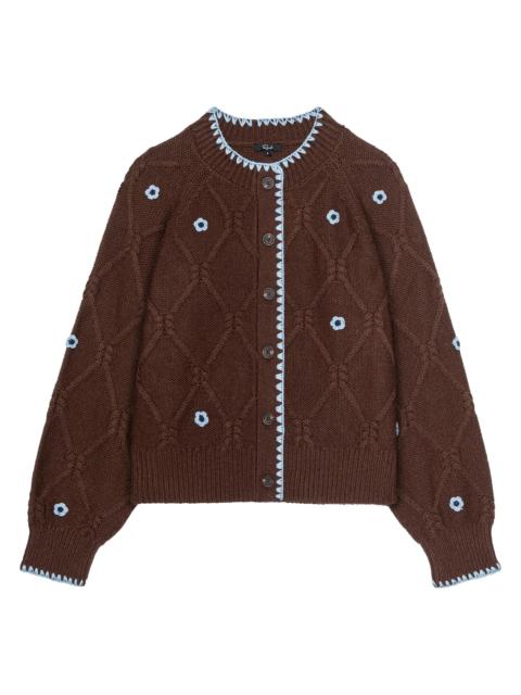 Rails Women's Laurie Floral Cable-Knit Cardigan - Walnut Daisy