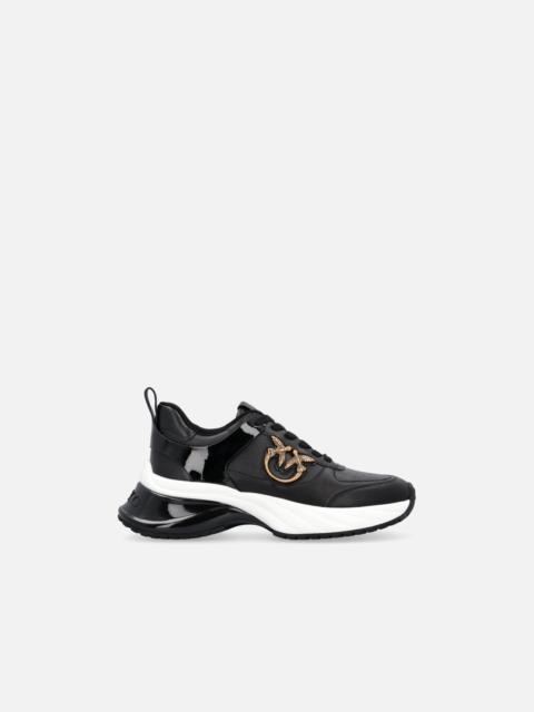 PINKO ARIEL LEATHER-EFFECT SNEAKERS WITH MIRROR DETAILING
