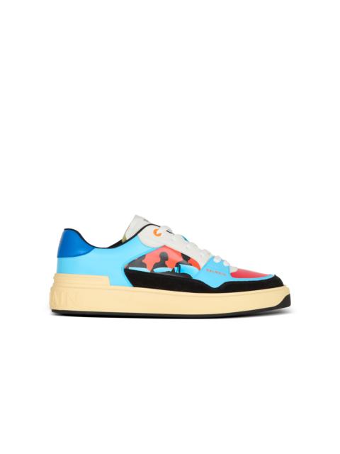 Balmain Calfskin B-Court Flip trainers with Prince Gyasi print