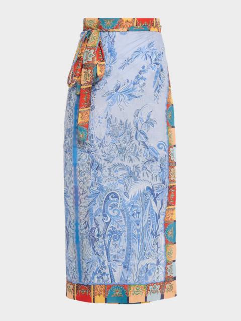 Etro Paisley Wrap Midi Skirt Coverup