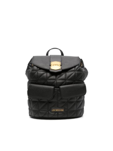 Moschino logo-plaque quilted backpack