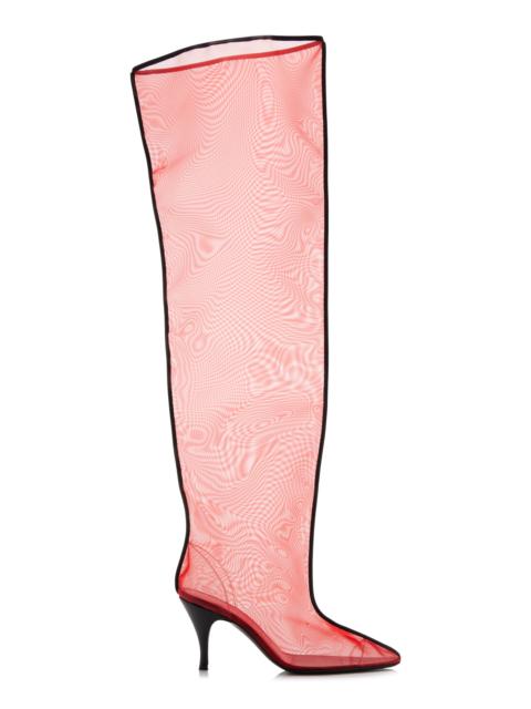 herbert levine Drawing A Blank Mesh Over-the-Knee Boots red
