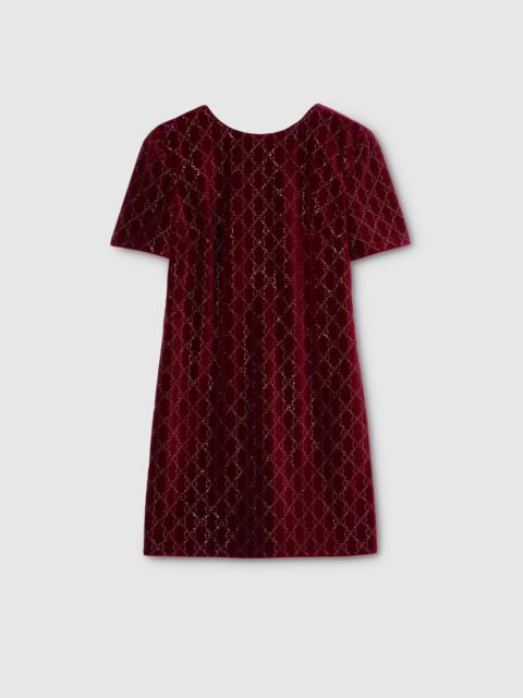 GUCCI Embroidered cotton velvet dress