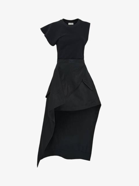 Women's Hybrid Asymmetric Dress in Black