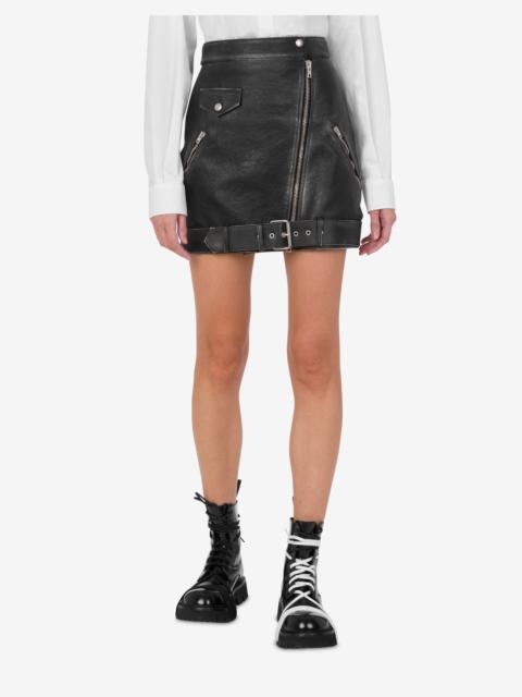 Moschino HEAVY NAPPA LEATHER MINI SKIRT