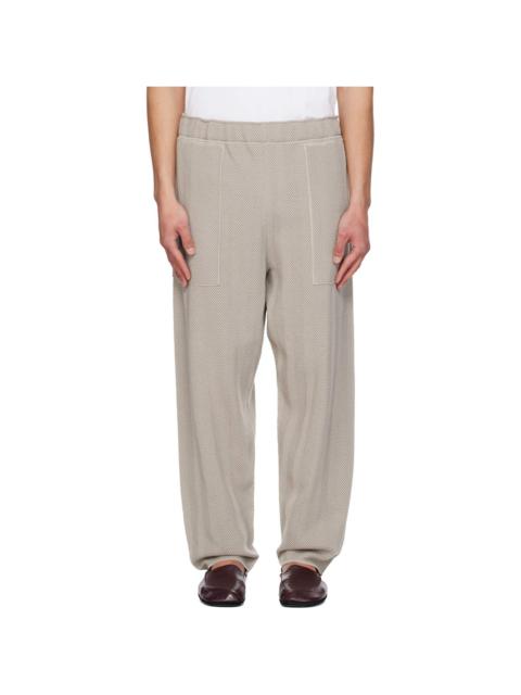 ISSEY MIYAKE Beige Inlaid Knit Trousers