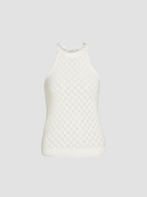 KOBI HALPERIN Women's Kristin Fringe Collar Cotton-Blend Sleeveless Sweater - Ivory