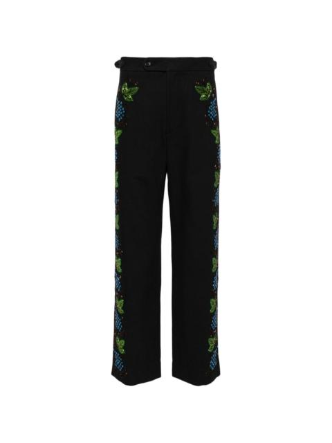 Beaded Concord embroidered trousers