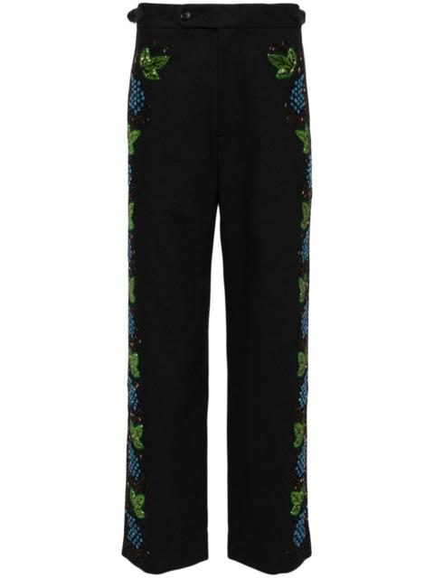 Beaded Concord embroidered trousers