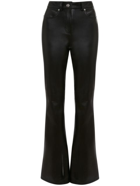 JW Anderson Black Flared Leather Trousers