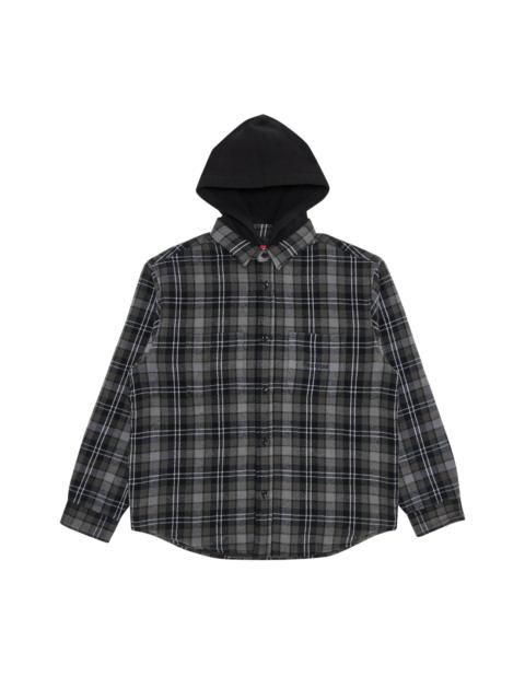 Supreme Supreme Tartan Flannel Hooded Shirt 'Black'