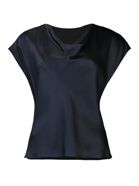 Vince Cowl Neck Cap Sleeve Blouse - Coastal Blue