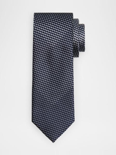 Brioni Men's Textured Stripe Silk Tie
