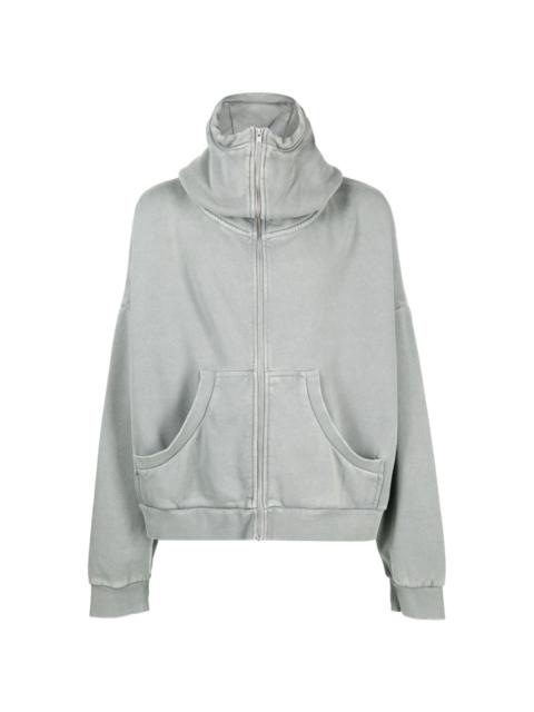 zip-fastening cotton hoodie