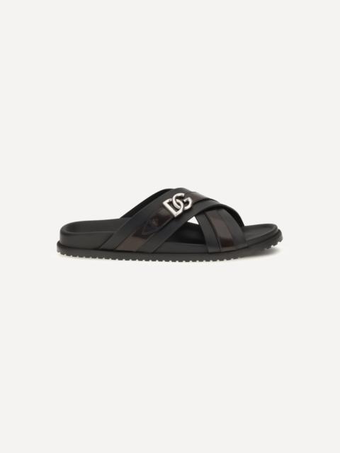 Dolce & Gabbana Smooth calf leather Slide Sandals