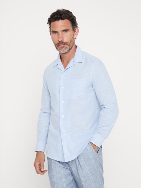 Lightweight Oxford easy fit shirt with camp collar and chest pocket